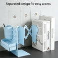 thumbnail image 5 of JOGZMZ 3-in-1 Adjustable Metal Book Stand with Pen Holders, Hooks and Storage Box for Desktop Organization, 5 of 6