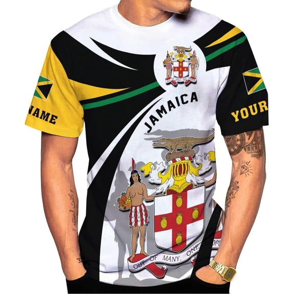 Personalized Jamaica Shirt 3D, Custom Jamaica Flag Lion Shirt for Men and Women, Jamaican Pride T-Shirt Unisex (S)