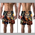 thumbnail image 3 of luoweisi Men's Beach Shorts Quick Dry Swim Trunks with Mesh Lining Cartoon Owl S, 3 of 5