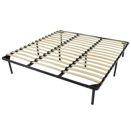 Best Choice Products King Size Wooden Slat Metal Bed Frame Wood Platform Bedroom Mattress Foundation w/ Bottom Storage, No Box Spring Needed - (Best Position For Bed In Bedroom)