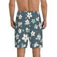thumbnail image 3 of Naloa Blue Flower Men's Short Pajama Pants, Lounge Comfort Shorts with Elasticized Waistband and Side Pockets - Small, 3 of 9