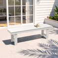 thumbnail image 2 of SERWALL Outdoor Bench, HDPE Backless Patio Bench, Weather-Resistant Garden Bench for Porch, Yard & Backyard, White, 2 of 10