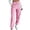 Pink, variant on Naotn Cargo Jogger Sweatpants for Women Casual Athletic Workout Elastic Drawstring Waist Pants with Side Cargo Pockets Brown S