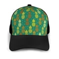 thumbnail image 3 of Naloa Pineapples1 Adult adjustable Print Baseball Hat, Patchwork curved brim baseball capfor Men and Women, One Size, 3 of 5