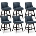thumbnail image 6 of Dycanpo 26''H Swivel Counter Stools Set of 4 with Back Linen Fabric for Home Kitchen Island, 6 of 8
