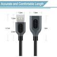 thumbnail image 3 of Fasgear USB Extender Cable, 2-Pack 6ft USB 2.0 Type A Male to Female Extension Cable for Laptop Cooling Pad, USB Flash Drive, Keyboard, Mouse, Printer at Home/Office/Car (1.8m,Black), 3 of 6