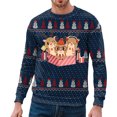 thumbnail image 1 of OJinShaWanO Chandail à Capuche à Fermeture à Glissière pour Hommes Automne et Hiver Décontracté Imprimé de Noël Chandail Col Rond, 1 of 4