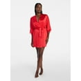 thumbnail image 3 of Joyspun Women’s Lace Trim Satin Valentine's Day Robe, Sizes S-3X, 3 of 7