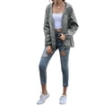 thumbnail image 2 of Sonducket Chubasquero ligero para mujer, impermeable, con capucha, cortavientos para exteriores, plegable, para senderismo, Camping, trajes para mujer Prendas para la parte del cuerpo Gris claro S, 2 of 6