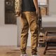 thumbnail image 4 of Pantalones largos para hombre, cintura elástica, transpirables, cómodos, suaves, informales, de playa, de poliéster, 4 of 5