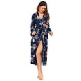 thumbnail image 2 of Ekouaer Women Kimono Robes Full Length Knit Bathrobe Lightweight Soft Sleepwear V-neck Casual Ladies Loungewear, 2 of 6