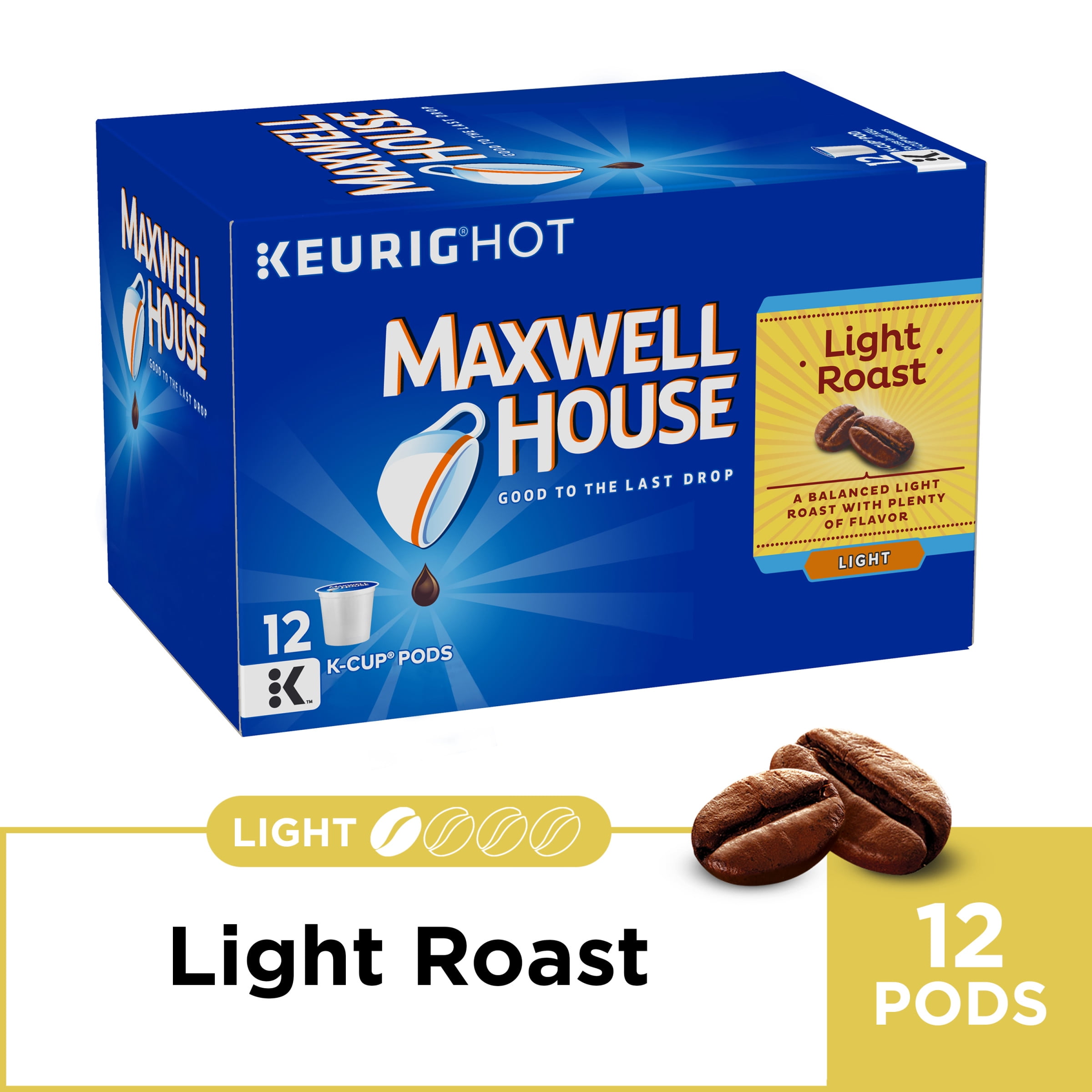 Maxwell House Light Roast K Cup Coffee Pods, Caffeinated, 12 ct - 3.7