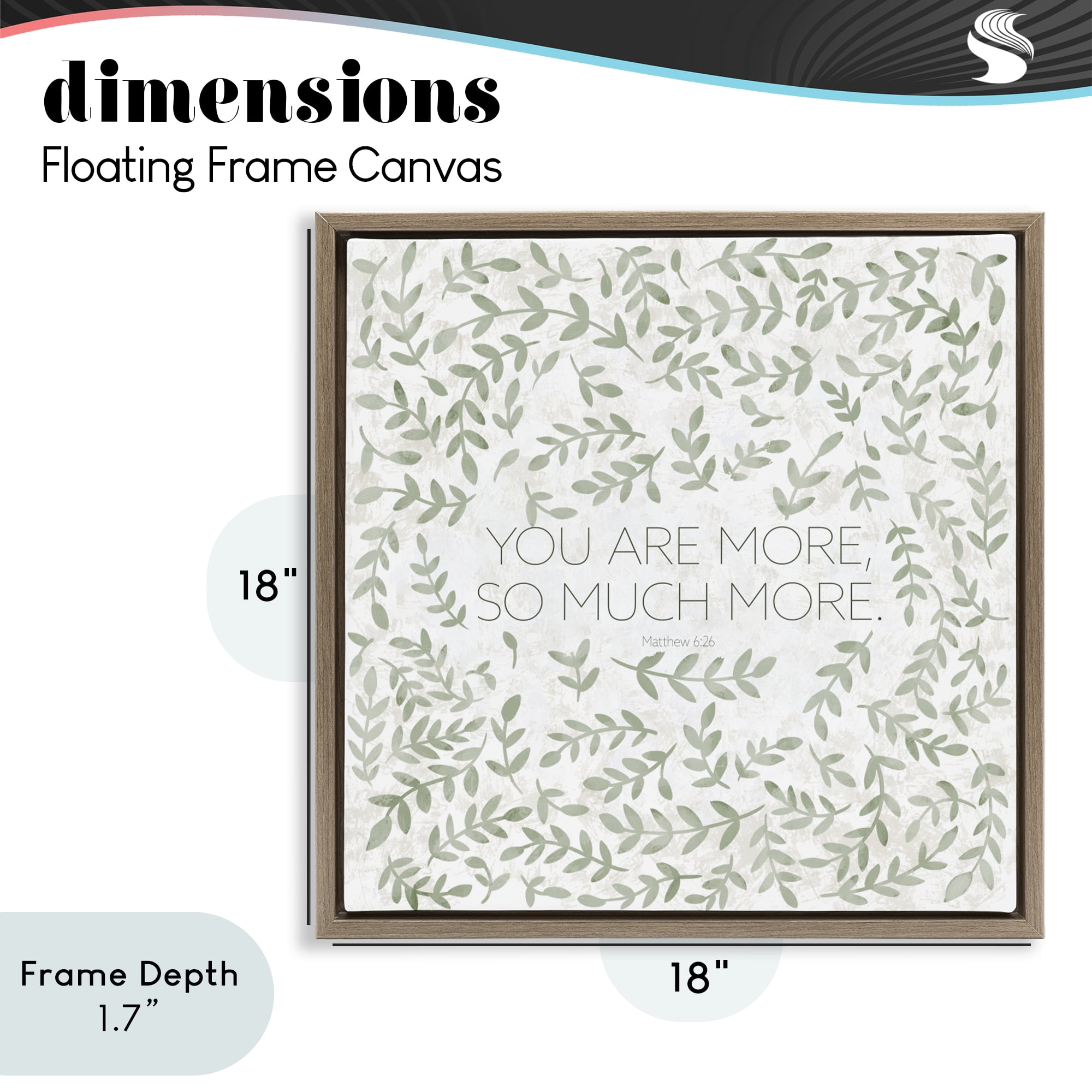 Stupell Industries Curved Ivy Sprigs Proverb Brown Framed Floater Canvas Wall Art, design by SD Graphics Studio
