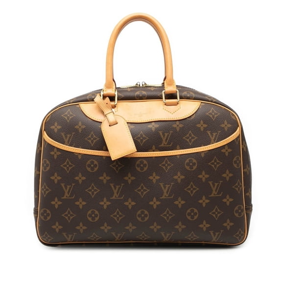 Pre-Owned Louis Vuitton Monogram Deauville Handbag M47270 Brown Leather Women's LOUIS... (Good)