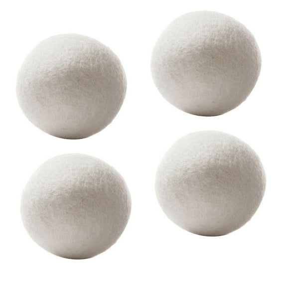 Feledorashia Wool Dryer Balls - Sheep 4-Pack Wool Dryer Balls Reusable Natural Fabric Softener Laundry Balls for Dryer 2.36''