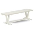 thumbnail image 1 of Pemberly Row V-Style 60" Traditional Wood Dining Bench in White, 1 of 5