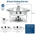 thumbnail image 2 of Ensemble de 2/4/6 Pcs de Plats Ronds Anti-Frottement de Capacité 5 Qt, Réchauffe-Aliments Couvercle en Verre en Acier Inoxydable Chauffe-Buffet, Serveur Alimentaire Complet pour Traiteur, Fêtes à la Maison, Restaurants, Présentation de Buffet de Mariage, 2 of 9