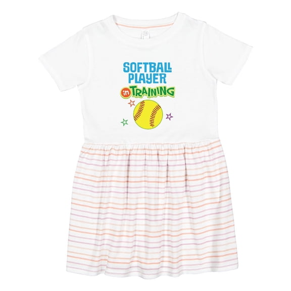 Inktastic Future Softball Player in Training Girls Toddler Dress