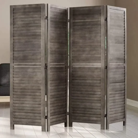 XF XINFENG 4-Panel Room Divider and Folding Privacy Screen, Weave Fiber Privacy Screen Partitions, Blackout Blinds Decorative Separation Freestanding Wall Divider Wall Divider Room Separator, Brown