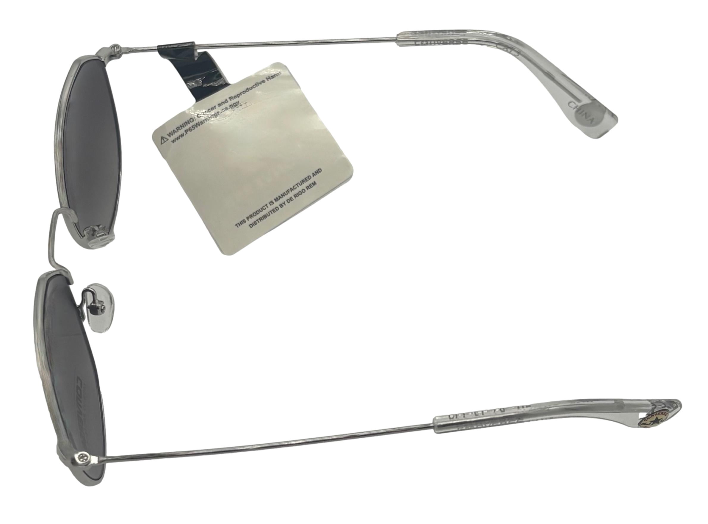 Converse Mens Soft Round Silver Metal Sunglass, Smoke Gradient Lens H117