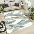 thumbnail image 2 of Tropical Rainforest Plants Area Rugs, Luxurious Golden Lines Gray Hand Drawn Leaves Living Room Carpet, Bedroom Rug Easy Cleaning Machine Washable Apply to Kitchen Bedroom 4x6ft, 2 of 6
