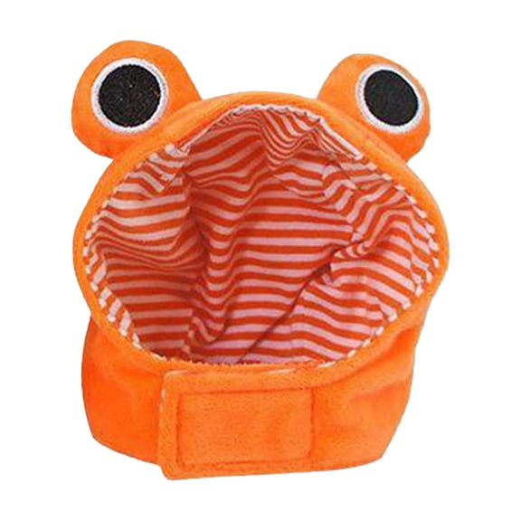 Pebbuoy Pet Hat Fastener Tape Plush Frog Pet Headgear Animal Cosplay Dog Headwear Fashion Accessory for Parties