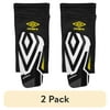 (2 pack) Umbro Junior Soccer Slip-in Shin Guards, Soccer Protection Gear, Soccer Sleeve, Medium Size, Yellow, Black