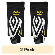 (2 pack) Umbro Junior Soccer Slip-in Shin Guards, Soccer Protection Gear, Soccer Sleeve, Medium Size, Yellow, Black