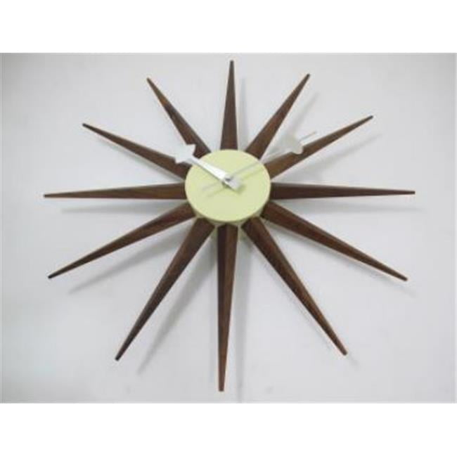 Kirch G81519WALNUT Nelson Sunburst Clock Real Walnut Walmart