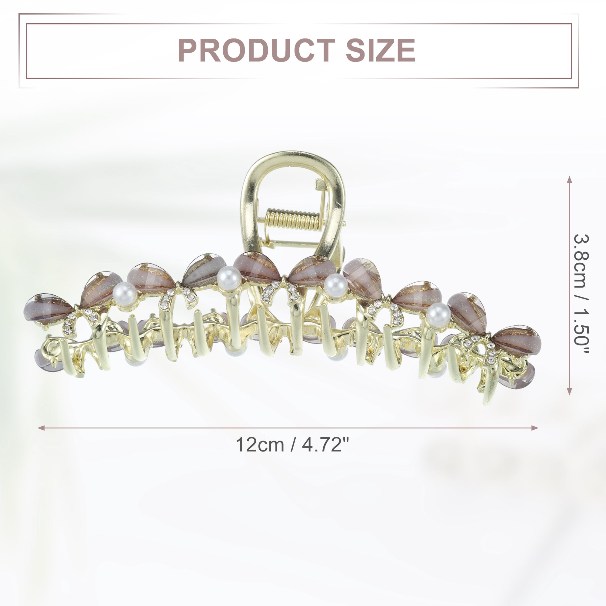 Unique Bargains Classic Faux Crystal Bling Bow Tie Hair Clip for Women Girls, Gray