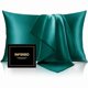 thumbnail image 1 of Chenchen Mulberry Silk Pillow Cases King Size Set of 2, Silk Pillowcase with Hidden Zipper 20"x36", Extraordinary Smooth and Soft Pillow Case for Hair and Skin(Teal, 2 Pack), 1 of 1