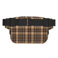 thumbnail image 3 of Lafuoo khaki coffee plaid Pattern Square Double Layer Waist Bag, Adjustable Buckle Bag Accessories for Men and Women-One Size, 3 of 7