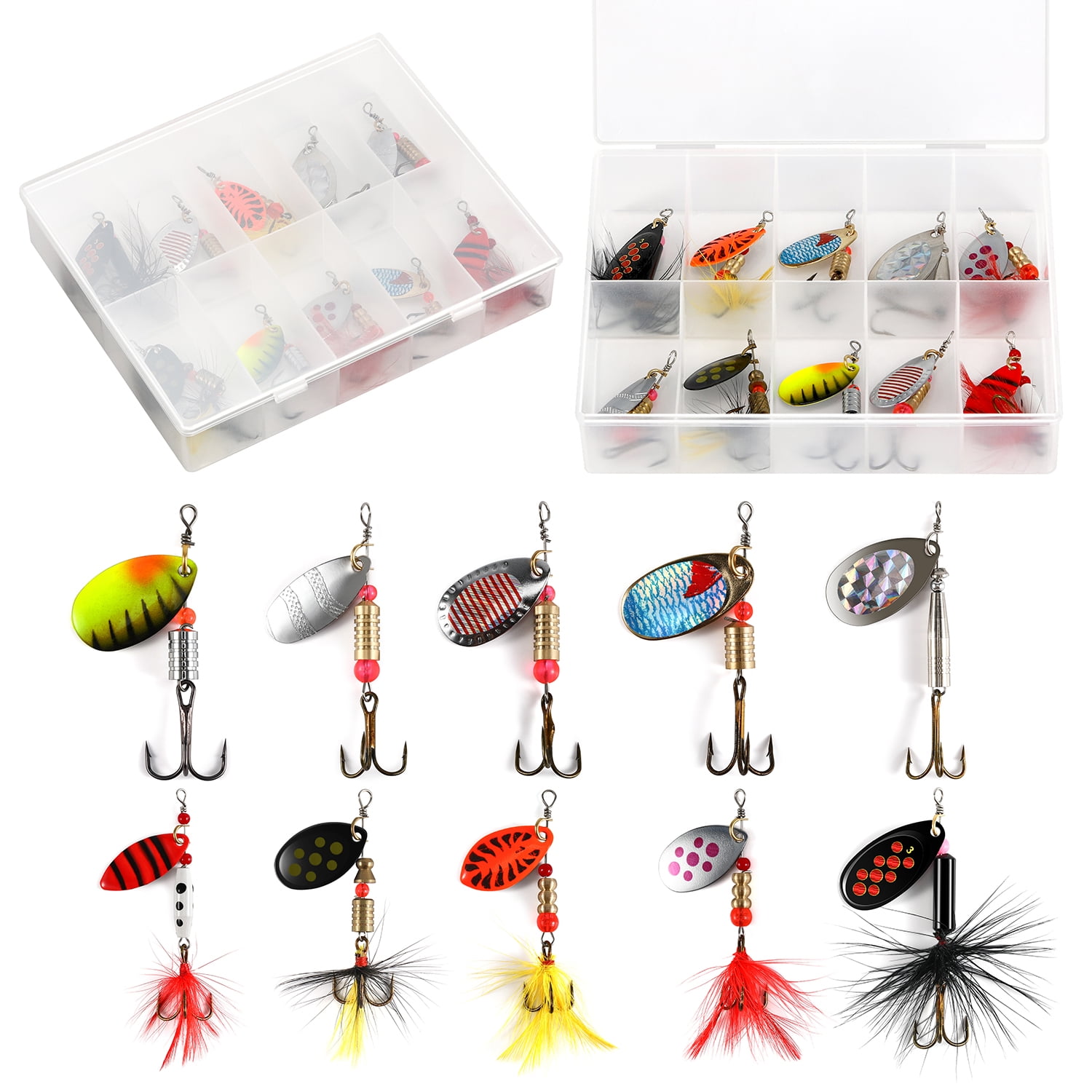 thkfish 1/2 oz Spinner Baits for Bass Fishing Saltwater Freshwater Spinnerbaits Fishing Lures for Bass Trout Pike Salmon 8 Pieces/Set 