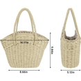 thumbnail image 5 of Kukuzhu Women Straw Beach Tote Bag Handmade Woven Shoulder Bag Top Handle handbag for Summer, 5 of 6