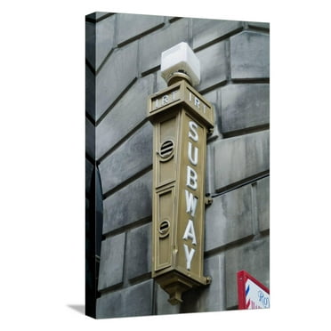 Art.com Irt (Subway) Sign, New York City, Ny, Usa Stretched Canvas Print Wall Art by Natalie Tepper, 12" x 18"