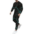 thumbnail image 2 of Wavsuf Men's Sweatsuits Set 2 piece Jogger Set for Men New Motion Shirt Sweatshirt and Sweatpants Green Size 2XL, 2 of 5