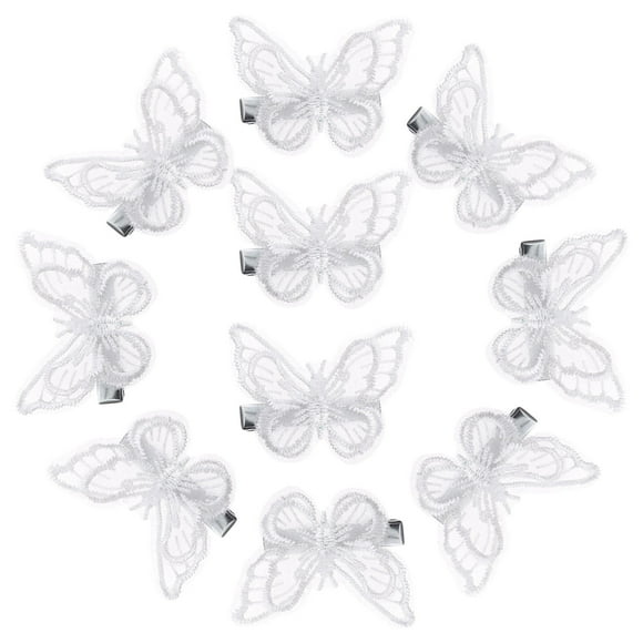 10Pcs Butterflies Hair Clip Lace Embroidery Butterflies Hairpin Hair Accessories