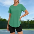 thumbnail image 4 of jobturf Quick Dry Workout Shirts for Women UPF 50+ Sun Protection Shirt Short Sleeve Running Top Curved Hem Athletic T-Shirt S-3XL, 4 of 9