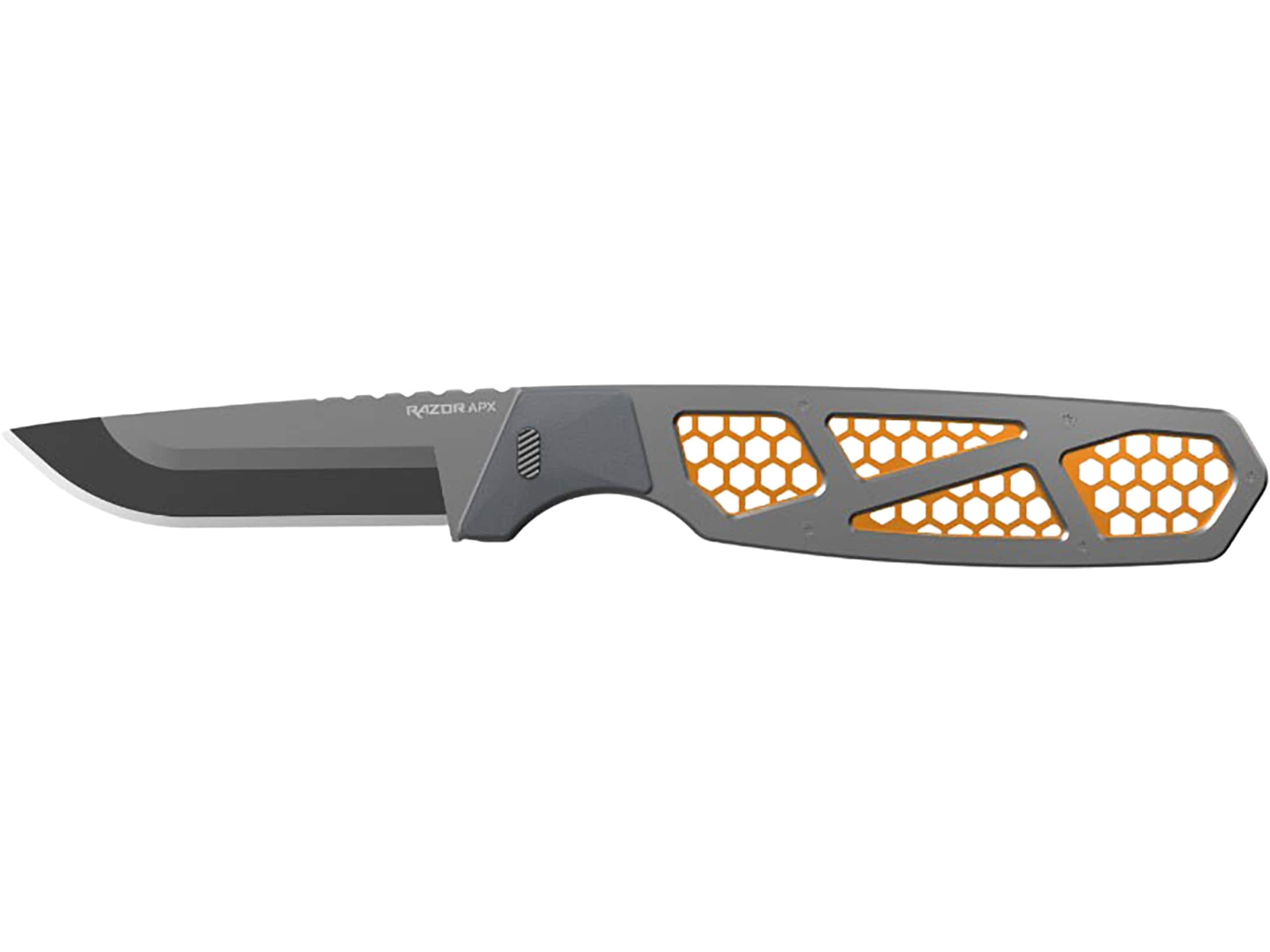 Outdoor Edge Razor APX Fixed Blade Knife 3" Drop Point 420J2 Gray Blade Polypropylene Handle Orange