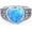 Blue Opal, variant on 10MM Heart Cut Vintage Opal Statement Ring 925 Sterling Silver Heart Shaped White/Black/Blue Opal Filigree Ring for Women Size 4-12