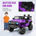 thumbnail image 5 of Farmdex 24V 2 Seater Ride on Car, 2WD/4WD Switchable Car Truck with Remote Control, Powered 4 x 200W Motors Ride on Toys for Kids, Colorful LED Head Lights, Bluetooth, MP3, Purple, 5 of 11