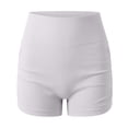 thumbnail image 4 of JGGSPWM Womens Workout Seamless Pleated Butt Lifting Shorts High Waisted Tummy Control Gym Yoga Shorts Gray S, 4 of 5