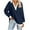 Navy, variant on V Collared Sweatshirt for Women 2025 Fall Color Blocked Long Sleeve Pullover Comy Lightweight Boyfriend Sweatshirts Orders Placed My Account Recently Orange,XL