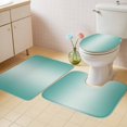 thumbnail image 2 of Turquoise Ombre Bath Mat 3 Piece Bathroom Rug Set, Modern Gradient Abstract Art Non Slip Bath Rug Contour Mat and Toilet Lid Cover, Absorbent Shower Mats Soft Bath Rugs and Mats Sets, 2 of 8