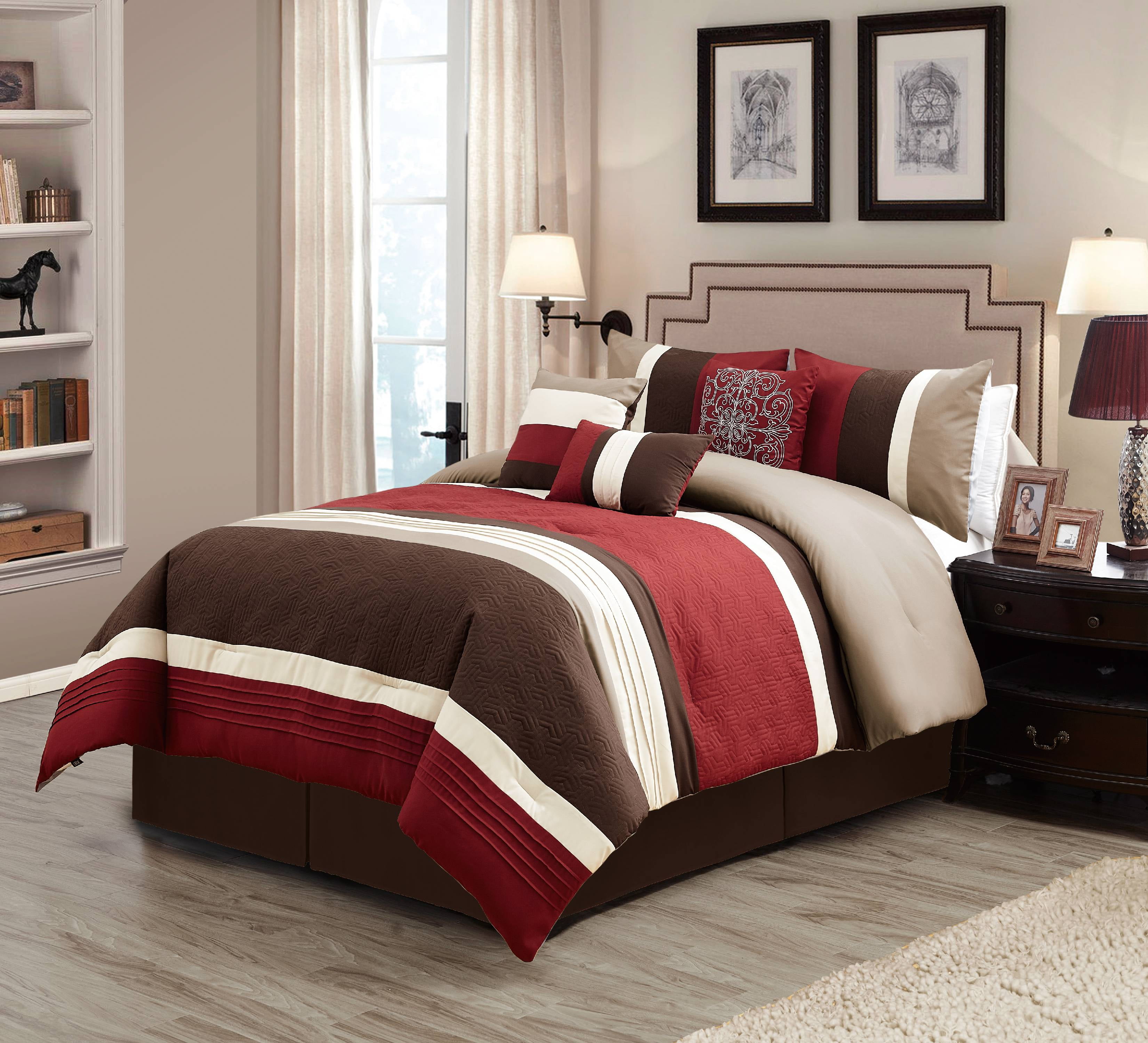 Unique Home 7 Piece Collection Comforter Set Abstract Medallion