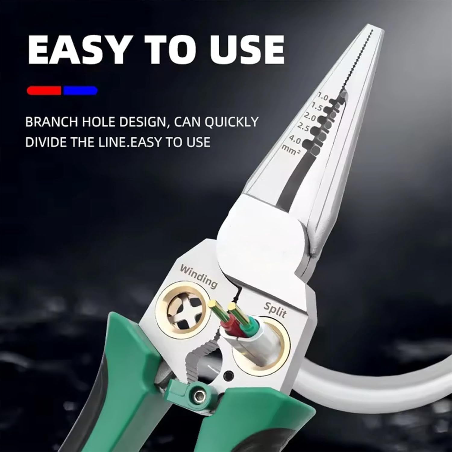 8 in 1 Wire Stripping Pliers, 8 in 1 Wire Stripper With Voltage Tester, Wires Stripper Machine, Electric Wire Stripper with Voltage Tester, Crimper & Cutter for Awg 18-6 Wires (1PCS)