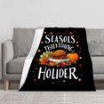 thumbnail image 2 of Durable Soft & Warm Flannel Blanket - Cozy Autumn Pattern Design for Sofa Travel Bed & Chair - Perfect for Fall Decor, 2 of 7