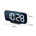 thumbnail image 2 of Reloj despertador con espejo LED, pantalla digital grande, reloj con función de repetición, reloj de escritorio con carga USB dual, reloj de pared, 2 of 6