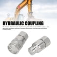 thumbnail image 3 of Quick Connect Coupler, Hydraulic Quick Coupling Safe and Stable 2PCS Dust Proof Caps Sturdy Rustproof  for Skip Steer Loader, 3 of 7