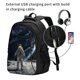 thumbnail image 2 of Balery Astronaut Standing In The Moon Mochila con carga USB para hombre y mujer - Mochila impermeable y antirrobo para portátil con puerto USB para viajes, trabajo, estudios y universidad, 2 of 7
